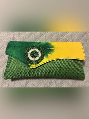 Green and Yellow Beaded Women's Clutch Bag